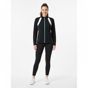 Izod PerformX Women's Mock Neck Full Zip Activewear‎ Jacket Black Size XS